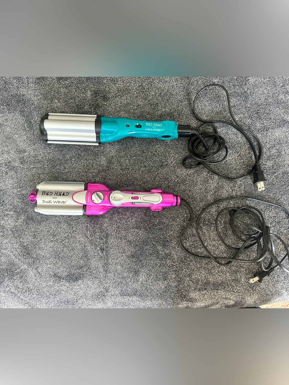 BedHead TIGI Dual Waver Styling Iron + Wave Artist Hair Styler, Tourmaline